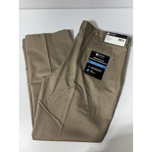 NEW - HAGGAR Premium No Iron Dress Khaki Straight Fit Beige Men's Size 38X30